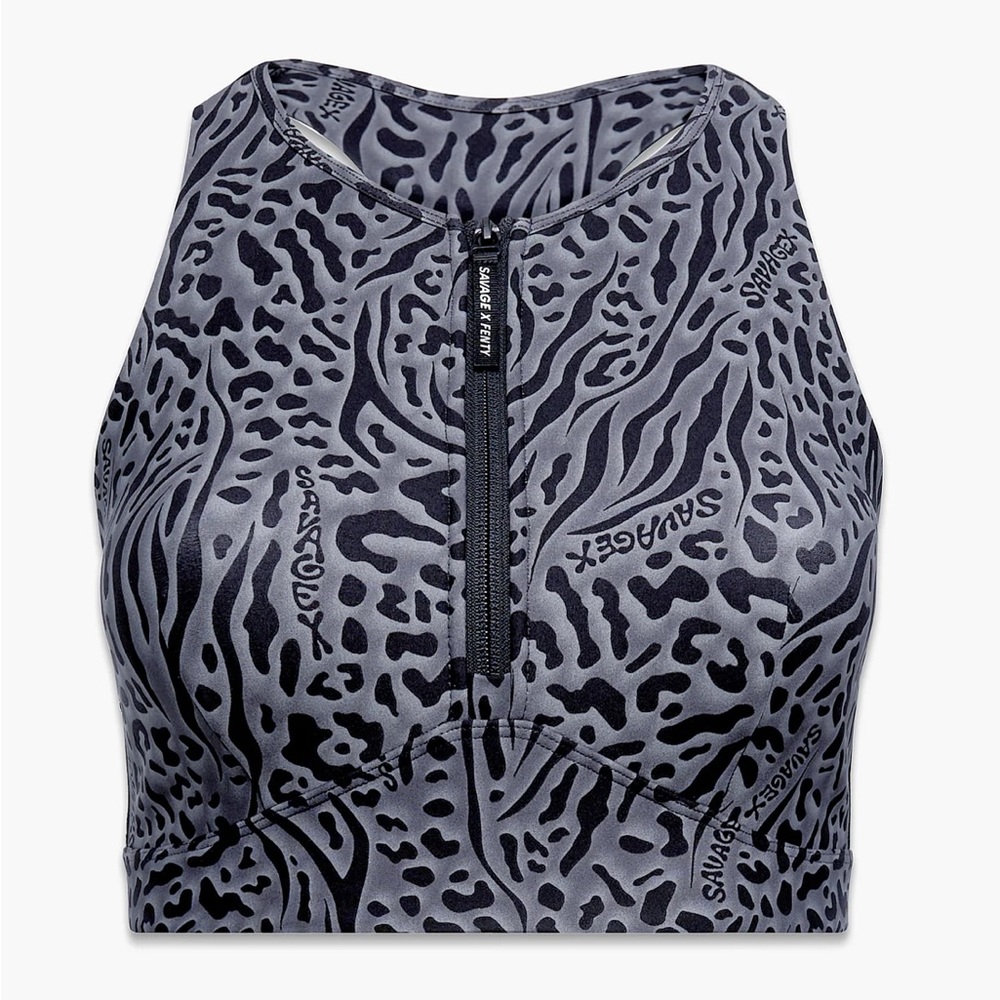 NWT SavageXFenty: Locked & Lifted Half-Zip Medium-Impact Sports Bra